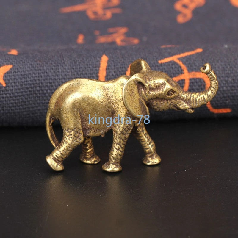 5.5cm Retro Brass Elephant Figurines Tea Pet Table Ornament Home Decoration