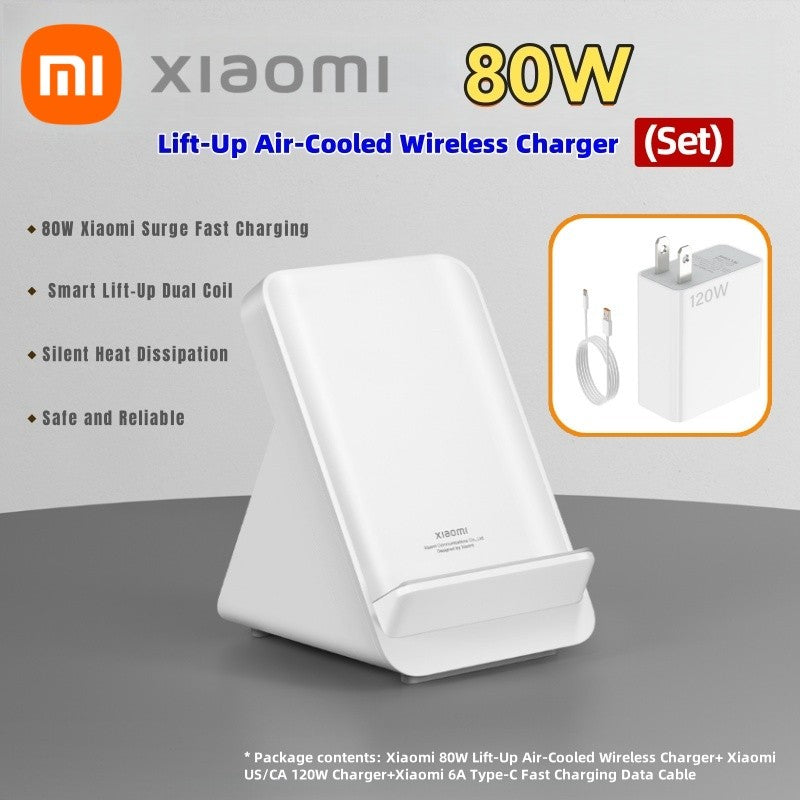Genuine Xiaomi Vertical Air-Cooled 80W Wireless Charger+120W Fast Charging kit
