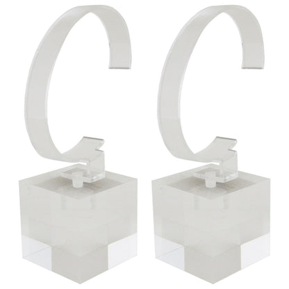 2 Pack of Crystal Clear Watch Stands with Sturdy Acrylic Weighted Base