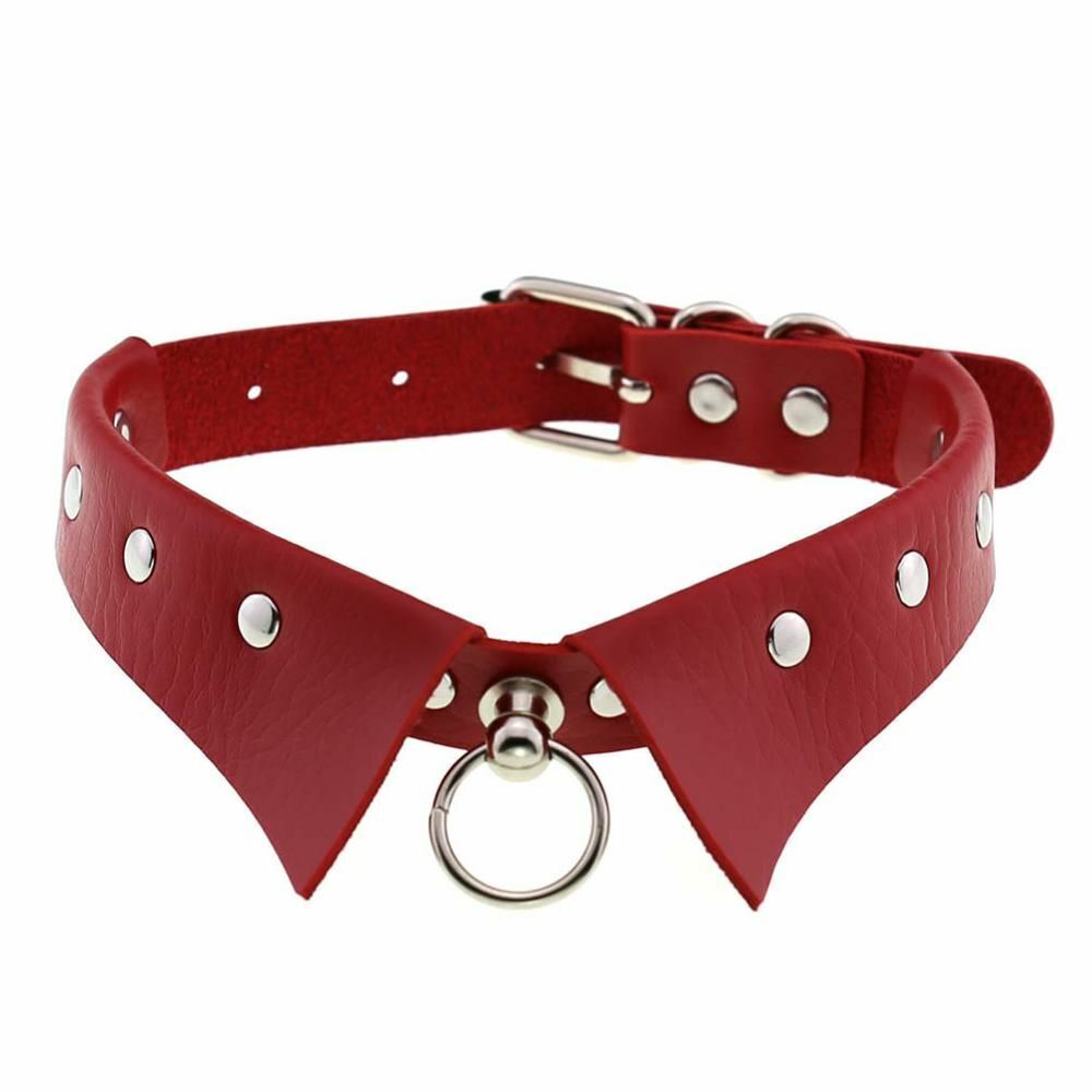 Women Men Chokers Steampunk Party Necklace Gothic Collar Pendants Leather 4x43cm