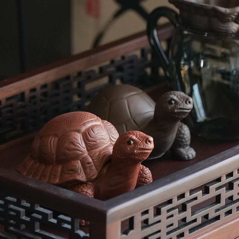 Creative Tea Pet Filter Net Turtle Statue Yixing Zisha Purple Clay Tea Play New