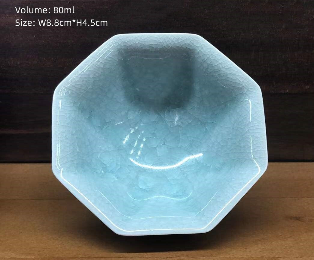 One Cup Porcelain Crackle Glaze Tea Cup Chinese Kungfu Cup Celadon Ceramic Cups