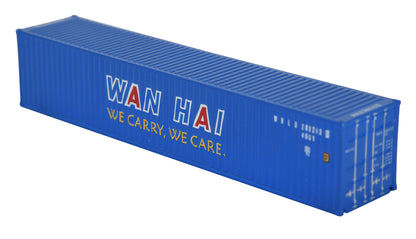 1:87 WANHAI 40GP Metal Shipping Container Model Toy Home Office Decor Gift