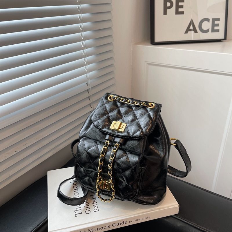 Backpack Shoulder Bag Chain Small Handbag Purse Polyester Traveling Softback 1PC