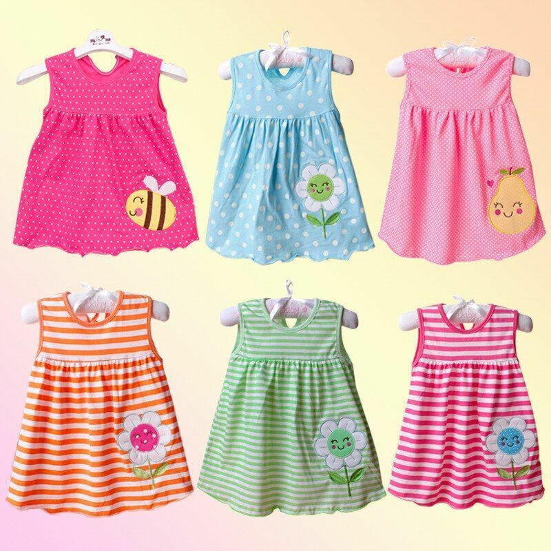 Baby Dress Girls Infantile Cotton Children's Clothes Flower Style Kids Clothing