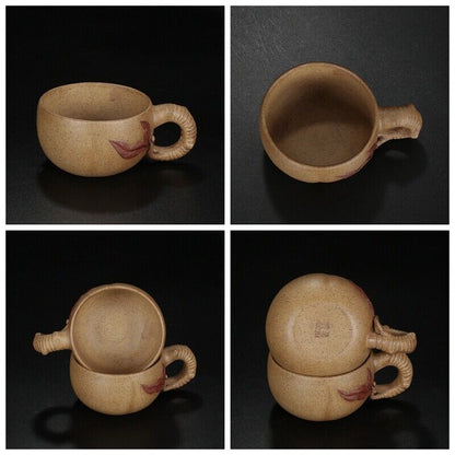 Chinese Yixing Zisha Clay Handmade Exquisite Teapot （寿桃套具 底款：蔡艳）