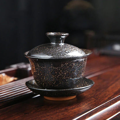 Yixing Ceramic Gaiwan Teacup Tea tureen Bowl Japanese Retro Home set Drinkware