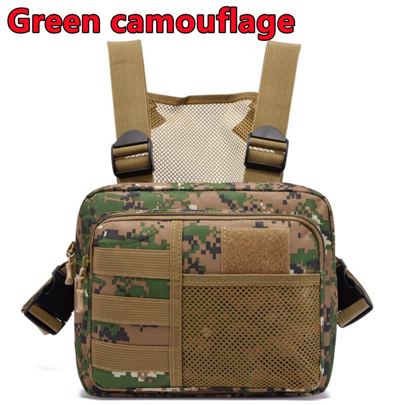 Tactical Combat Chest Rig Bag Front Pouch Recon Kit Pack Oxford Protective Vest