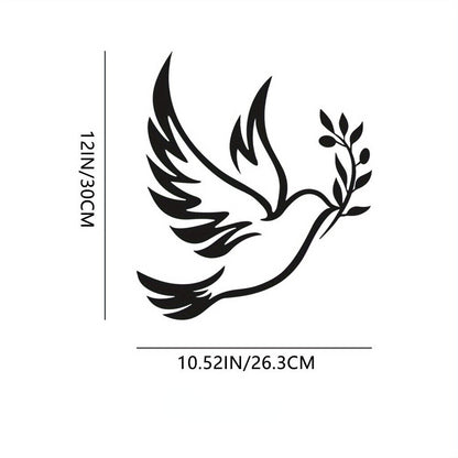 1pc Dove Of Peace Olive Branch Metal Wall Art – Olive Branches Peace white Dove