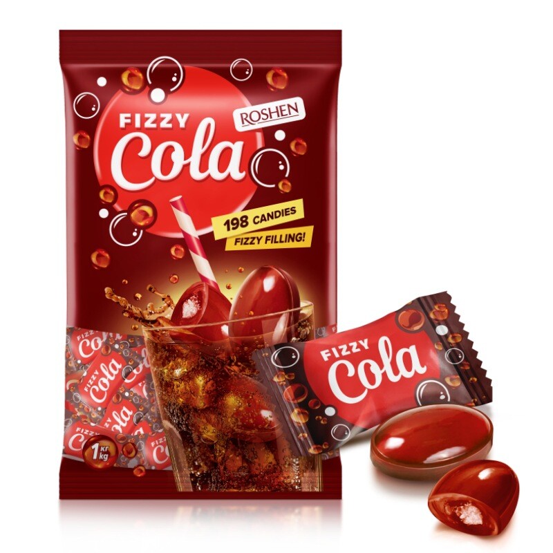 500g Effervescent Cola Sour Pop Candy Sweet Snacks ROSHEN Soda Flavored