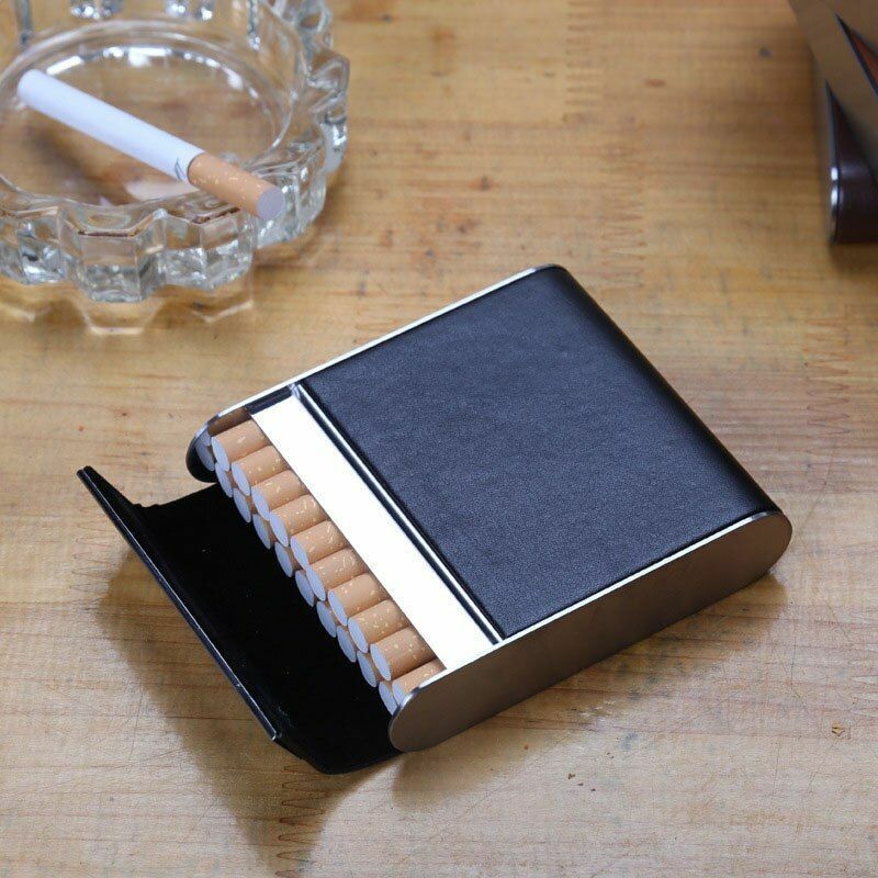 Leather Cigarette Case 20pcs Container Bank Card Box Tobacco Holder Mini Storage