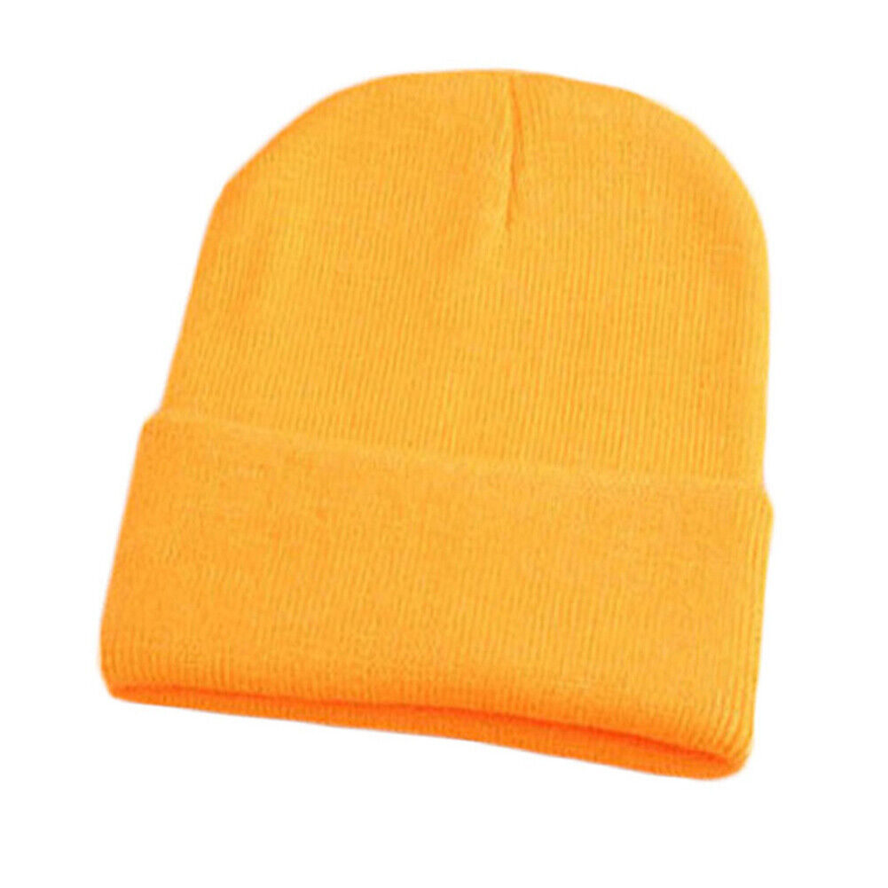 Beanie Hat Men Women Plain Knit Ski Cap Warm Elastic Skull Winter Cuff Thermal
