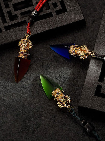 Glass Copper Vajra Pestle Pendant Pendant Necklace Pendant Amulets