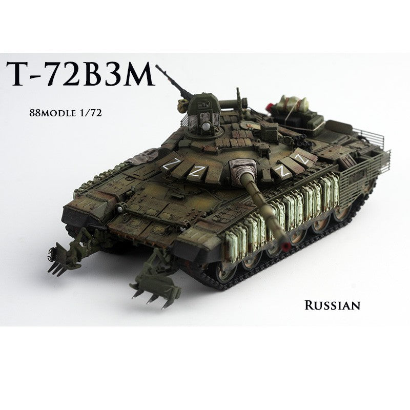 1/72 Russian T-72B3M tank Battle-damaged version Finished product model