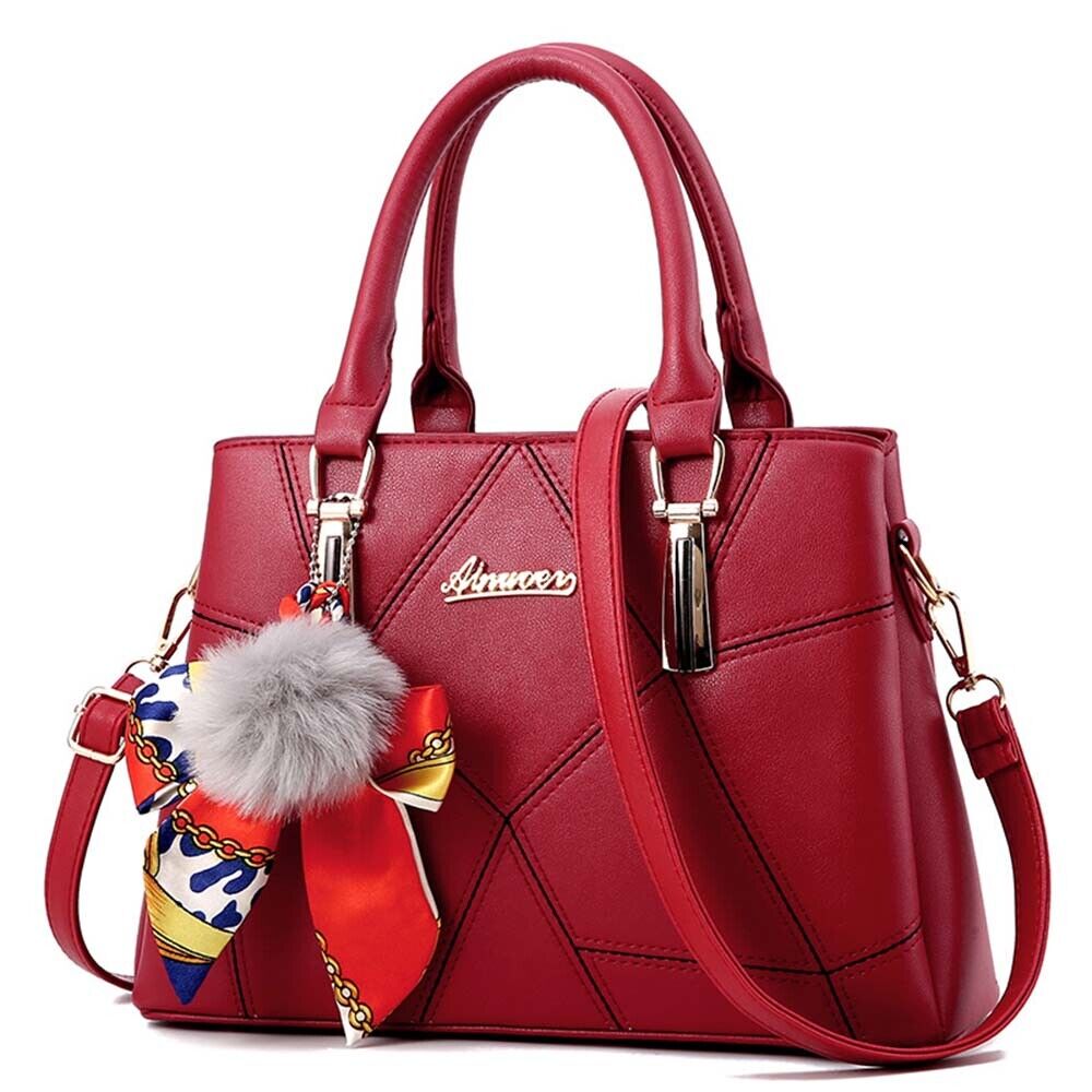 Women PU Leather Tote Bags Crossbody Handbags Shoulder Purse Messenger Satchel
