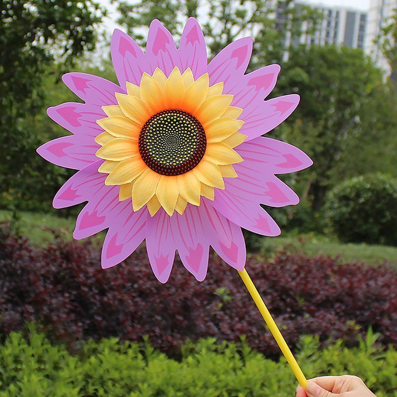 Sunflower Windmills Colorful Wind Turbines Lawn Garden Party Decorations 28x29cm