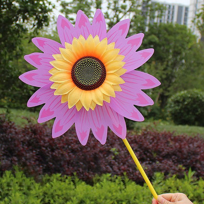 Sunflower Windmills Colorful Wind Turbines Lawn Garden Party Decorations 28x29cm