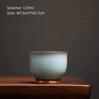 One Cup Porcelain Crackle Glaze Tea Cup Chinese Kungfu Cup Celadon Ceramic Cups