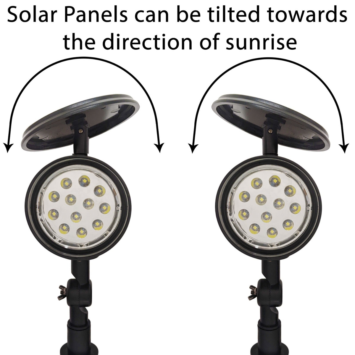 8 Pack of Solar Powered LED Spotlights - Automatic On at Night, Off at Sunrise