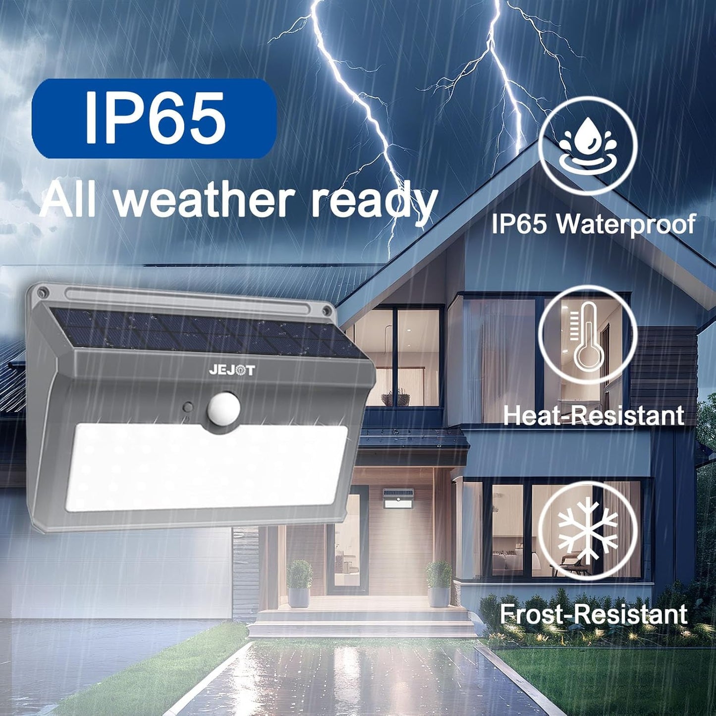 6 Pack Solar Motion Lights Outdoor Waterproof, 270° Wide Angle,3 Modes Solar Wal