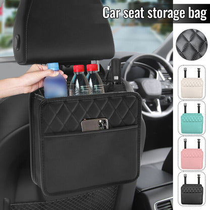 Car Backseat Organizer PU Leather Auto Interior Storage Bag Hanging Seat Back