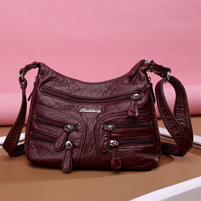 Shoulder Bag Casual Women Bag Leather Crossbody Multi-pocket Ladies Pocket