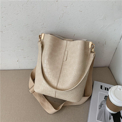 Pattern Crossbody Bags Women PU Leather Shoulder Handbags Bucket Bag