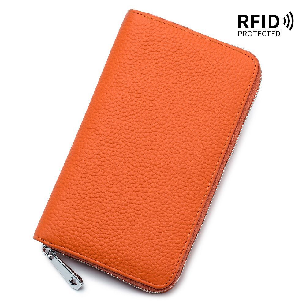 Passport Passbook Bag Rfid Genuine Leather Hand Bags Long Wallet 12*3*20 CM 1PC