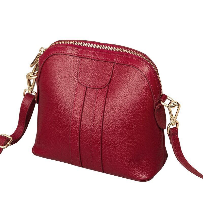 Genuine Leather Purse Shoulder Bag 20*9*18 CM Blue Purple Gray Red Black Handbag