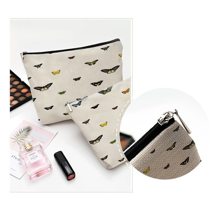 Water Resistant Makeup Bag Zebra Stripe Brown Pink Leopard Print Cosmetic Purse