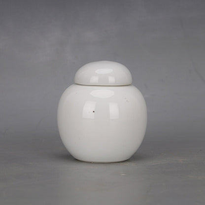 3.7" Collect Chinese Porcelain White Glaze Tea-leaves Pot