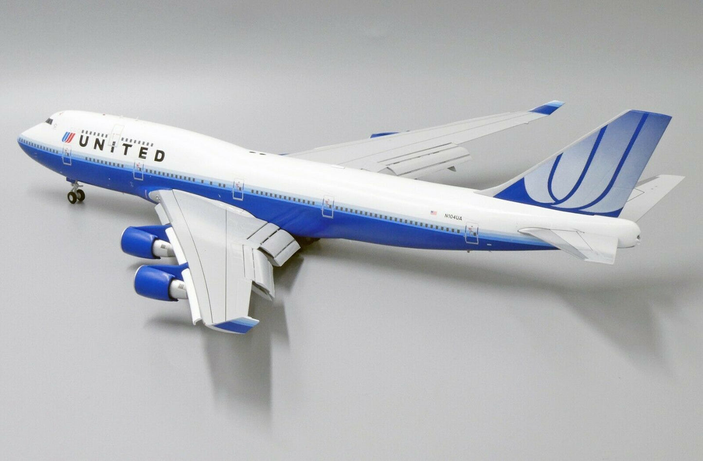 1:200 JC Wings United Airlines BOEING B747-400 Flap Down Airplane Diecast Model