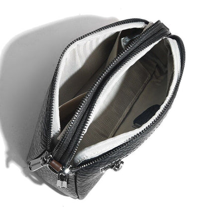 Cowhide Bag Crossbody Genuine Leather Fashion Versatile Messenger Purse Cotton