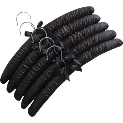 Clothes Hangers 5Pcs Wooden Fabric Coated Sponge Padded Hotel Shop Display Racks
