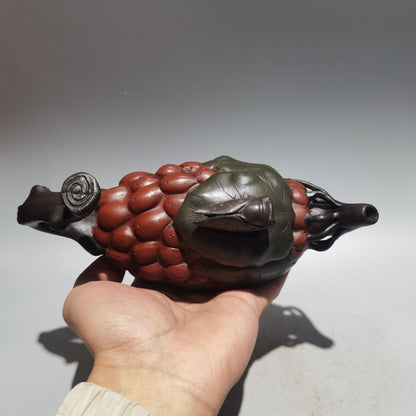 Chinese Yixing Zisha Clay Handmade Exquisite Kung Fu Tea Set Teapot （葡萄 底款：蒋蓉）