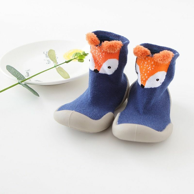 Unisex Baby Shoes First Walkers Toddler Girl Soft Rubber Knit Booties Anti-slip