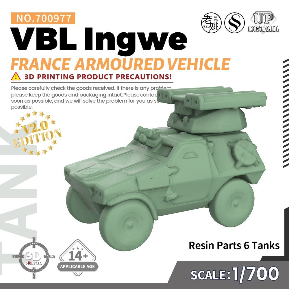SSMODEL SS700977 1/700 Military Model Kit France VBL Ingwe Armoured Vehicle