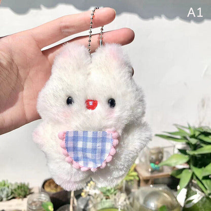 Cute Plush Rabbit Doll Soft Stuffed Cartoon Toys DIY Keychain Bag Charms Pendant