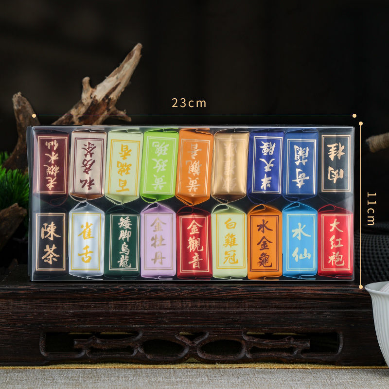 144g 18 Kinds Wuyi Oolong Tea Rock Tea Rougui Da Hong Pao Tea Shuixian Qilan Box