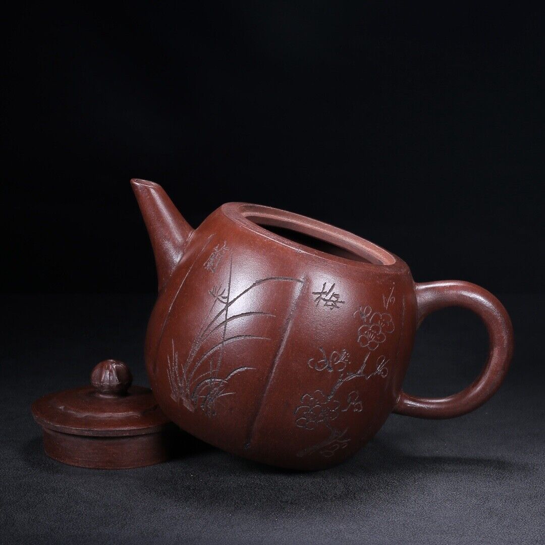Chinese Yixing Zisha Clay Handmade Exquisite Teapo（梅兰竹菊 底款：顾景舟 ）