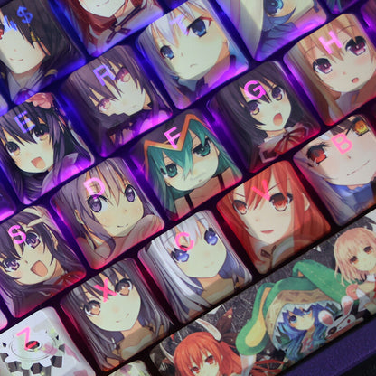 New Anime DATE A LIVE Theme RGB Translucent Keycap for OEM Mechanical Keyboard