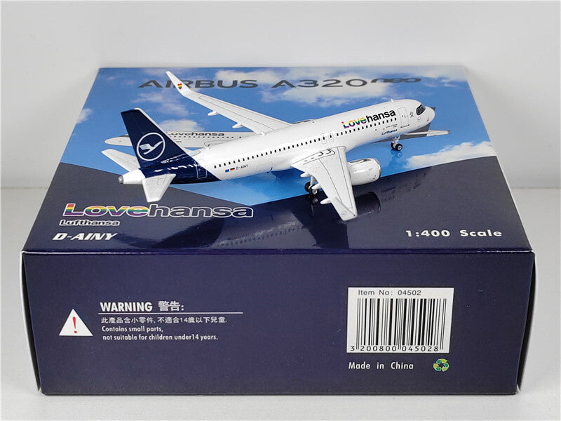 Phoenix Lovehansa Lufthansa for Airbus A320neo D-AINY 1:400 plane Pre-built