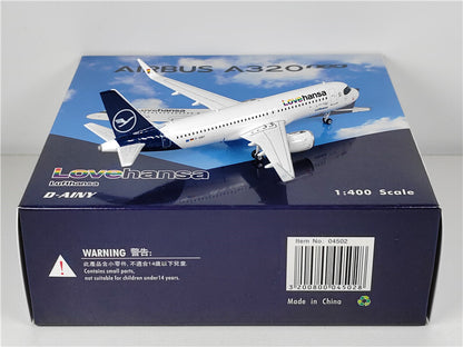 Phoenix Lovehansa Lufthansa for Airbus A320neo D-AINY 1:400 plane Pre-built