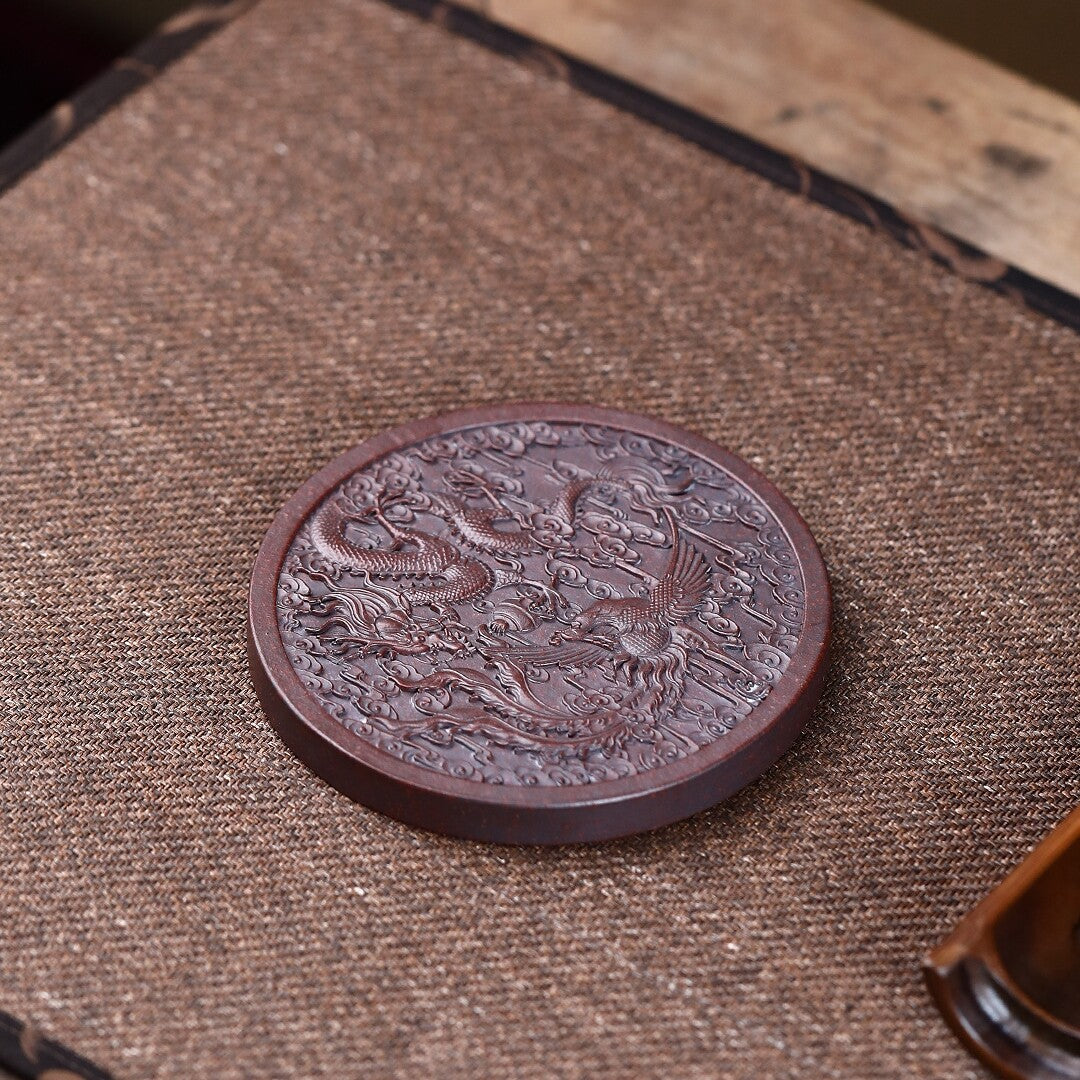 creative holder for tea pot yixing zisha purple clay round animal carved pot mat
