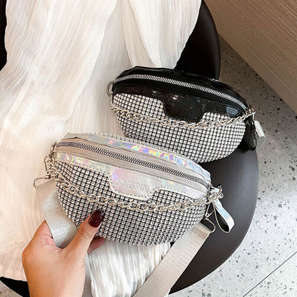 Womens Shiny Crystal Bag Rhinestone Underarm Bag Handbag Clutch Bag Shoulder Bag