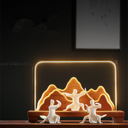 Zen Style Tea Pet Creative Tai Ji Posture Porcelain Tea Play Home Decoration New