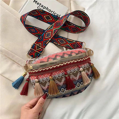 Shoulder Messenger Bag Handbags Ethnic Style Canvas Shoulder Bag Woven Bag
