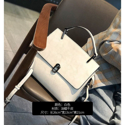 Cowhide Leather Bag One-shoulder Handbags Satchels Large Messenger 26*13*21 CM