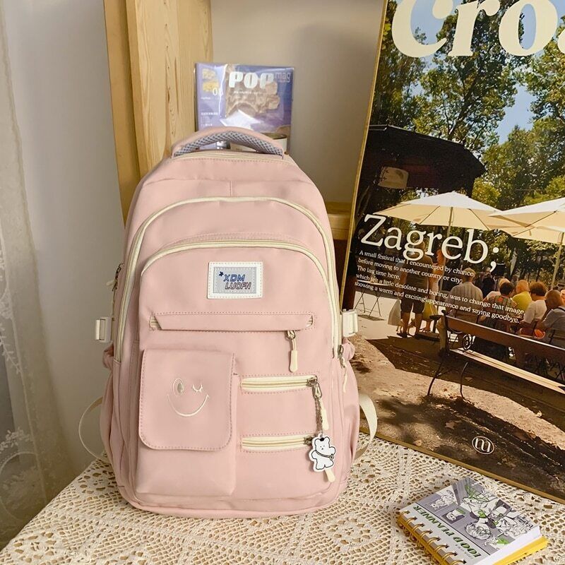 Women Nylon Laptop Men Travel School Bag Student Girl Boy Book Bag Backpack