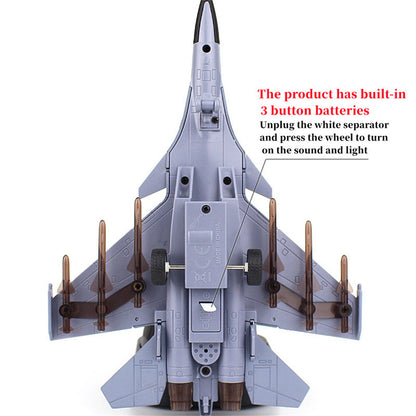 1:100 J-15 Alloy Fighter Aviation Aircraft Airplane Model With Sound & Light B